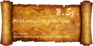 Miklovicz Szilárda névjegykártya